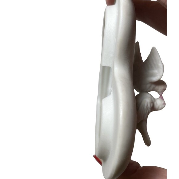 Porcelain Heart-Shaped Signed Candle Dish Lovebirds Christmas 4 x 4 Original Box - Picture 7 of 9